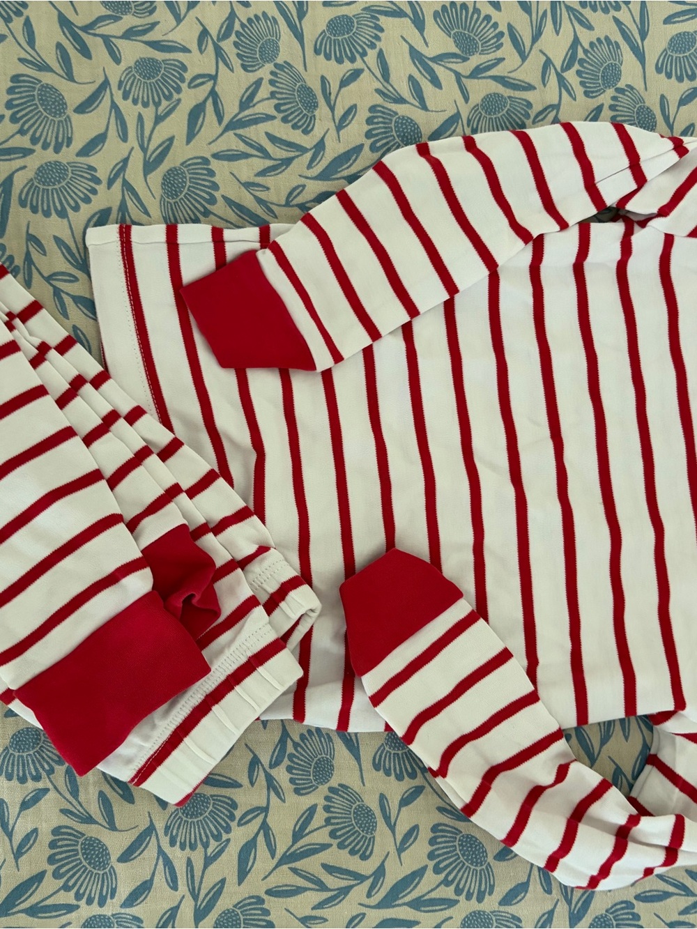 Kids Red & White Striped Long-Sleeve Pajama Set